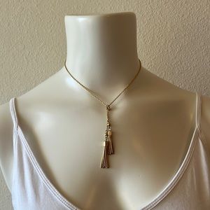 Ann Taylor tiny tassel gold necklace.